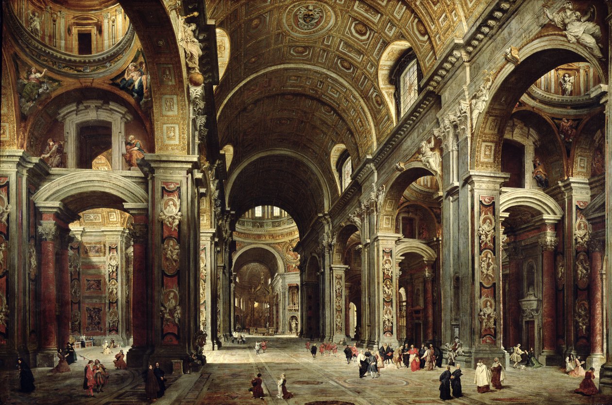 Kardynał Melchior de Polignac (1661-1742) Z wizytą u św. Piotra w Rzymie, 1730 autorstwa Giovanni Paolo Pannini