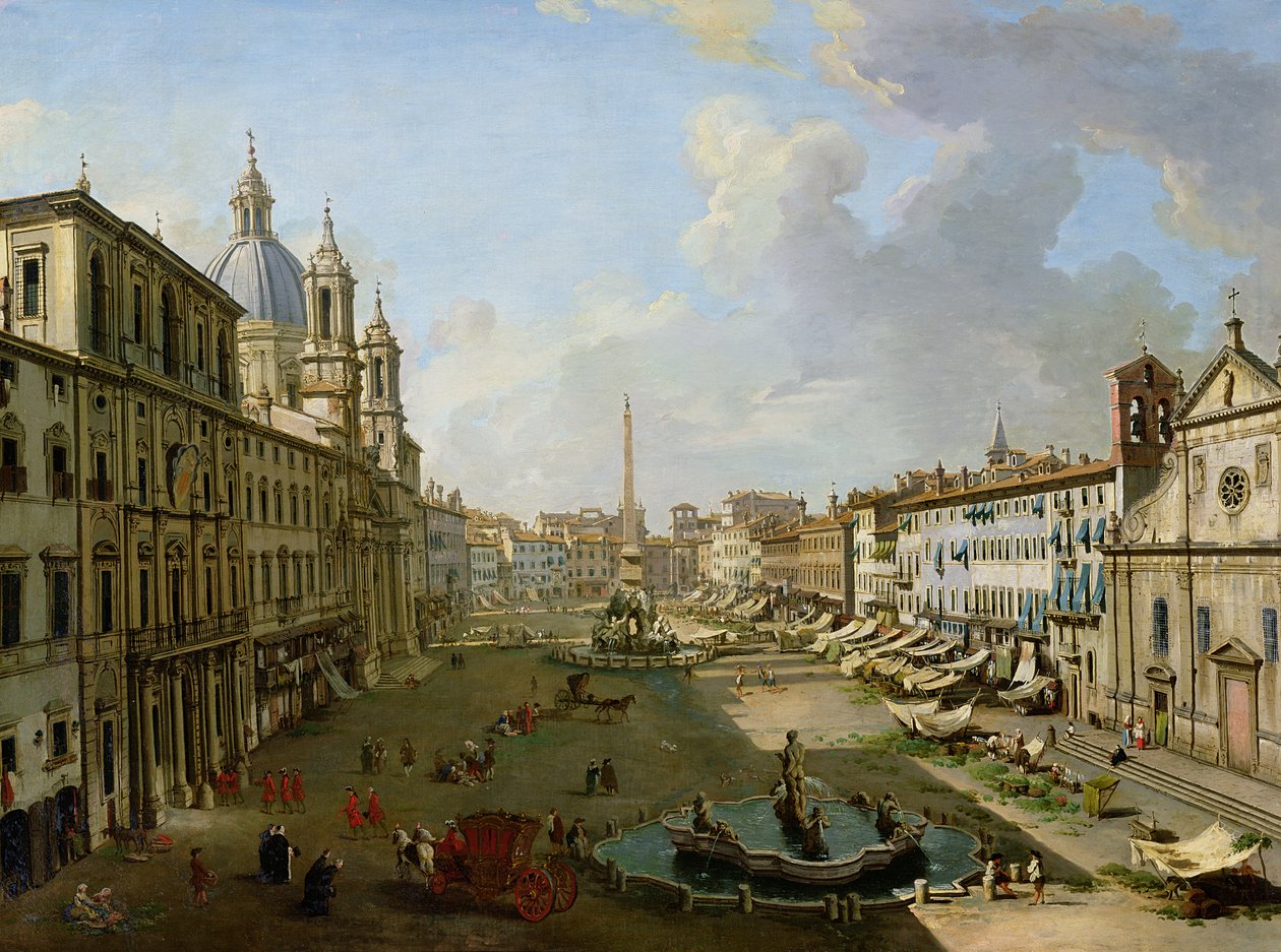Piazza Navona w Rzymie autorstwa Giovanni Paolo Pannini