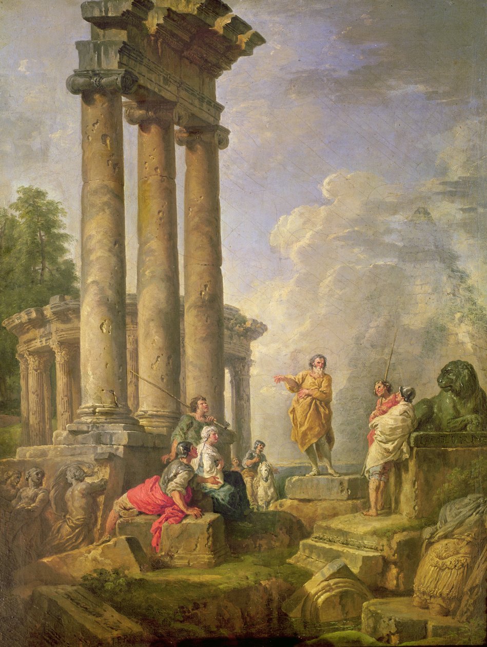Ruiny z kazaniem św. Pawła, 1735 r. autorstwa Giovanni Paolo Pannini