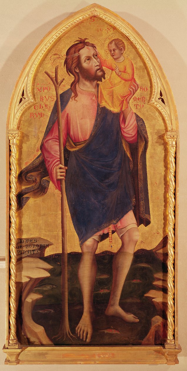 Święty Krzysztof (tempera na panelu) autorstwa Giovanni da Bologna