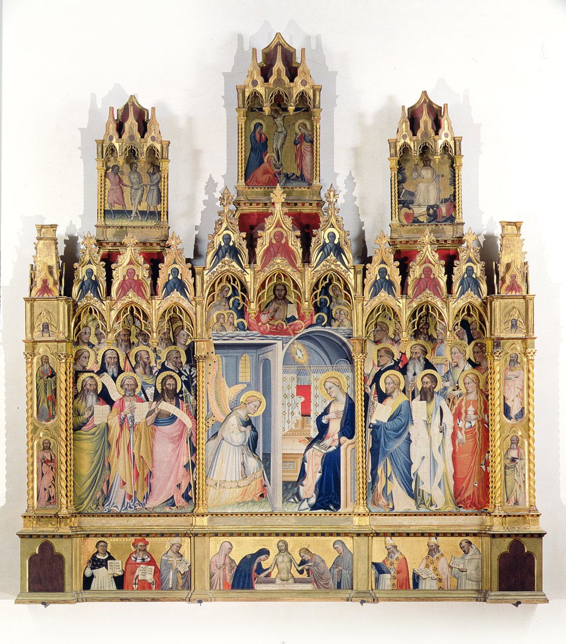 Zwiastowanie ze świętymi (tempera na panelu) autorstwa Giovanni di Niccolo del Biondo