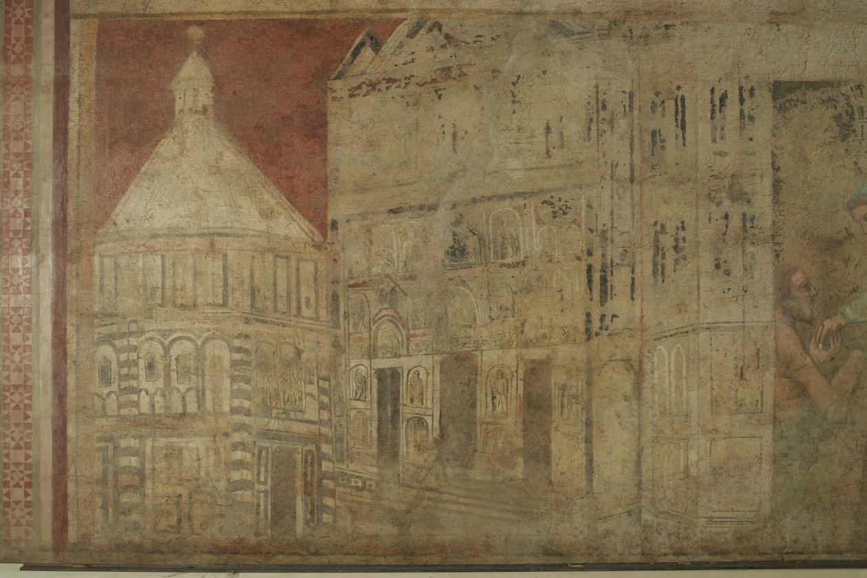 Fragment fresku Przybycie Szarych Braci do Florencji autorstwa Giovanni di Niccolo del Biondo
