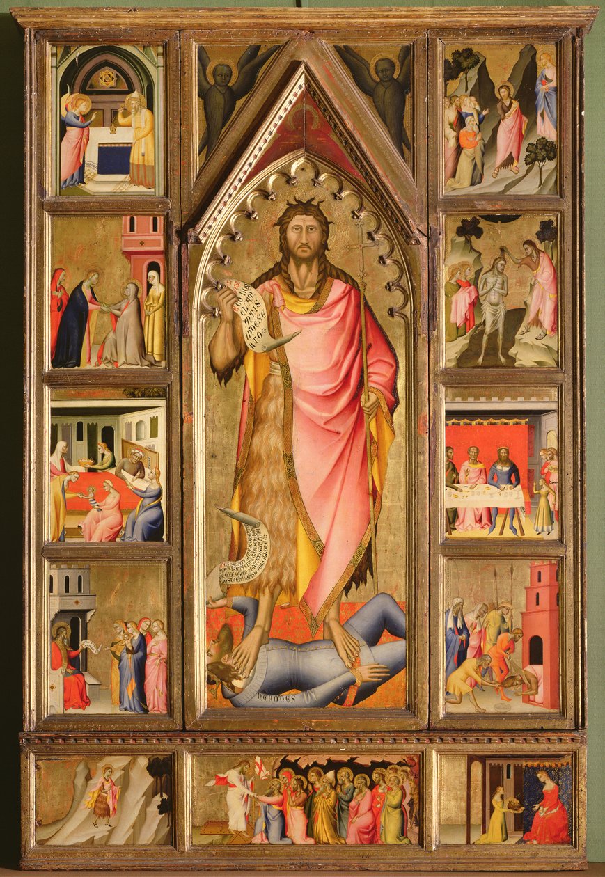 Św. Jan Chrzciciel i sceny z jego życia (poliptyk) (tempera na drewnie) autorstwa Giovanni di Niccolo del Biondo