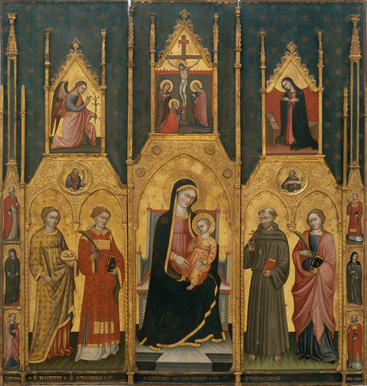 Ołtarz Matki Boskiej ze świętymi Agatą, Szczepanem, Franciszkiem i Świętym Męczennikiem autorstwa Giovanni di Pietro da Pisa