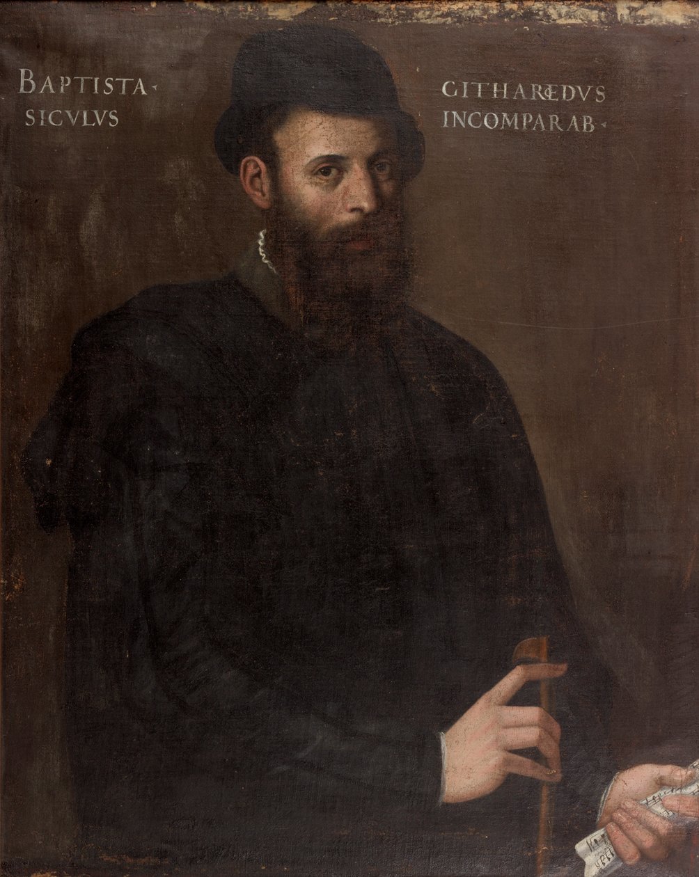 Muzykant olej na płótnie autorstwa Giovanni Battista Moroni