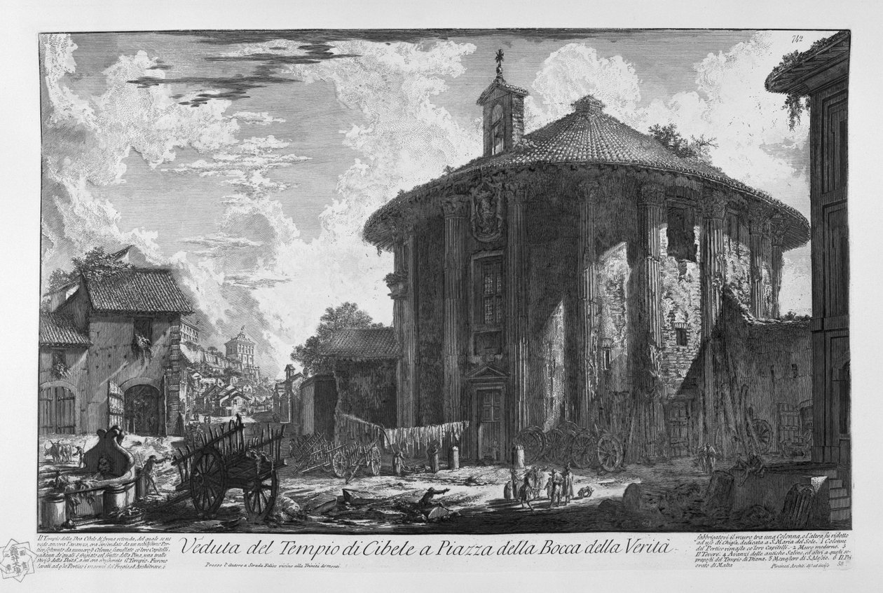 Widok świątyni Kybele autorstwa Giovanni Battista Piranesi