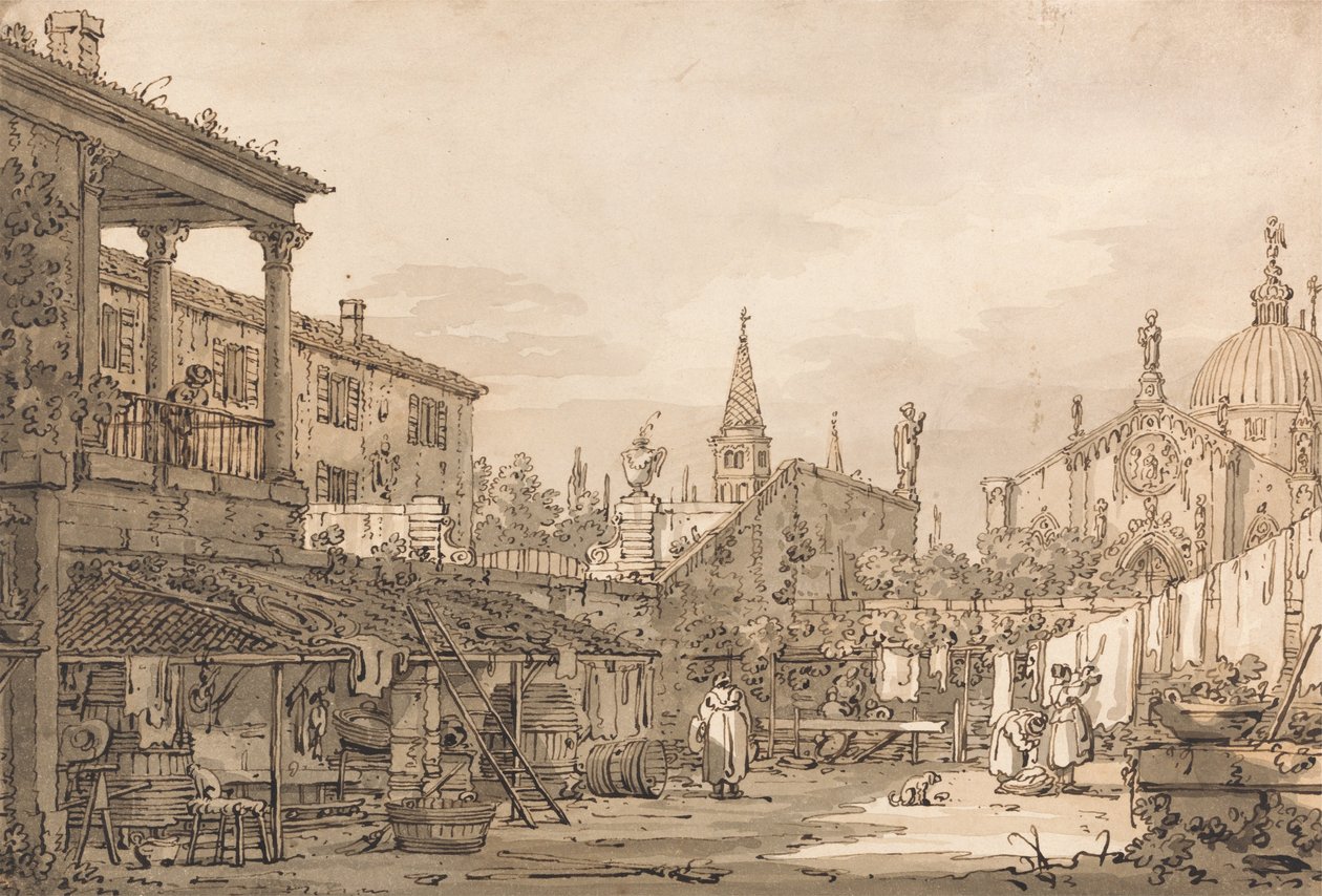 Capriccio weneckiego dziedzińca autorstwa Giovanni Antonio Canal
