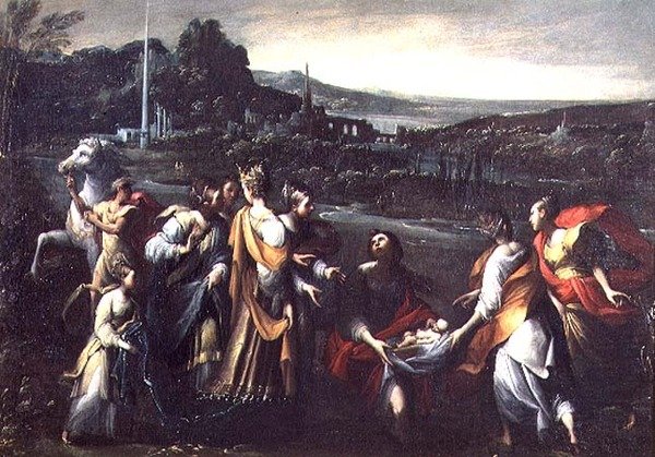 Znalezienie Mojżesza (olej na płótnie) autorstwa Giovanni Donducci