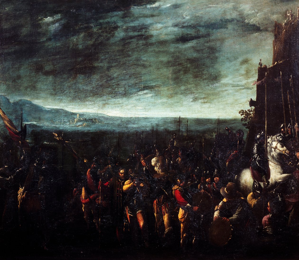 Maszerujący żołnierze (olej na płótnie) autorstwa Giovanni Donducci