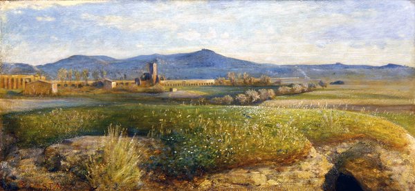 Kampania rzymska (olej na panelu) autorstwa Giovanni Costa