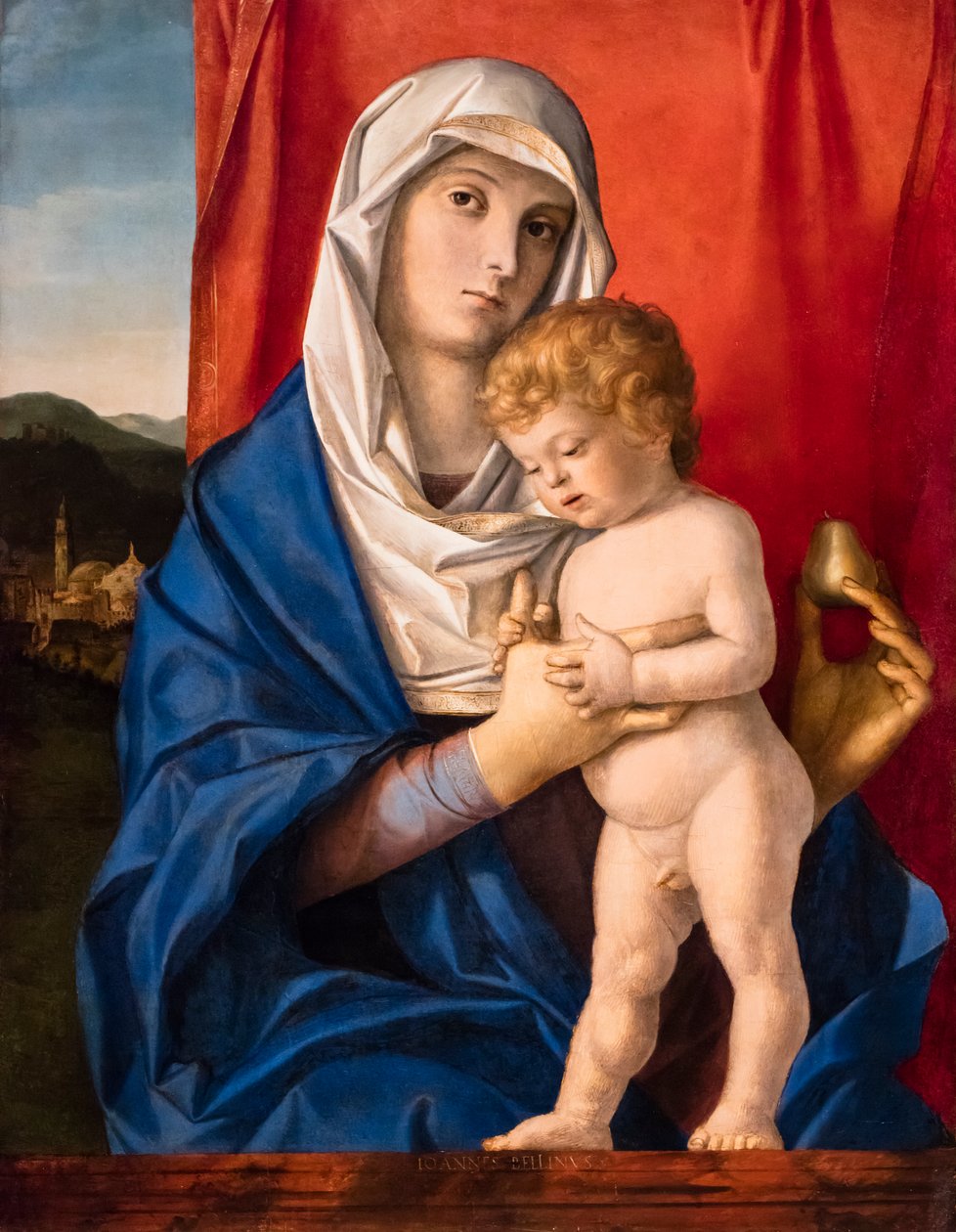 Dziewica z Dzieciątkiem, ok. 1488-1490 (technika mieszana na drewnie) autorstwa Giovanni (workshop of) Bellini