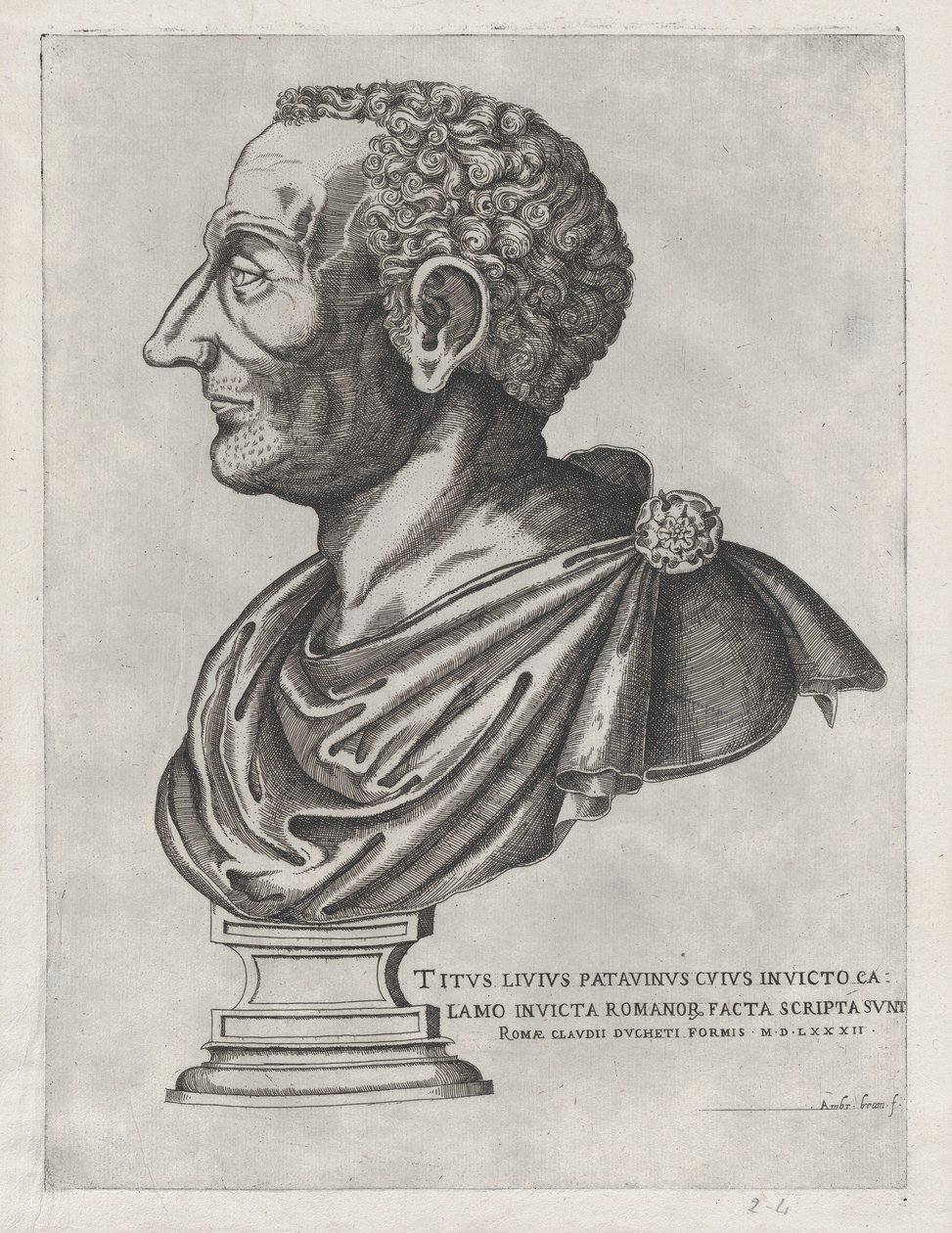 Lustro Wspaniałości Rzymskiej: Popiersie Liwiusza, 1582., 1582. autorstwa Giovanni Ambrogio Brambilla