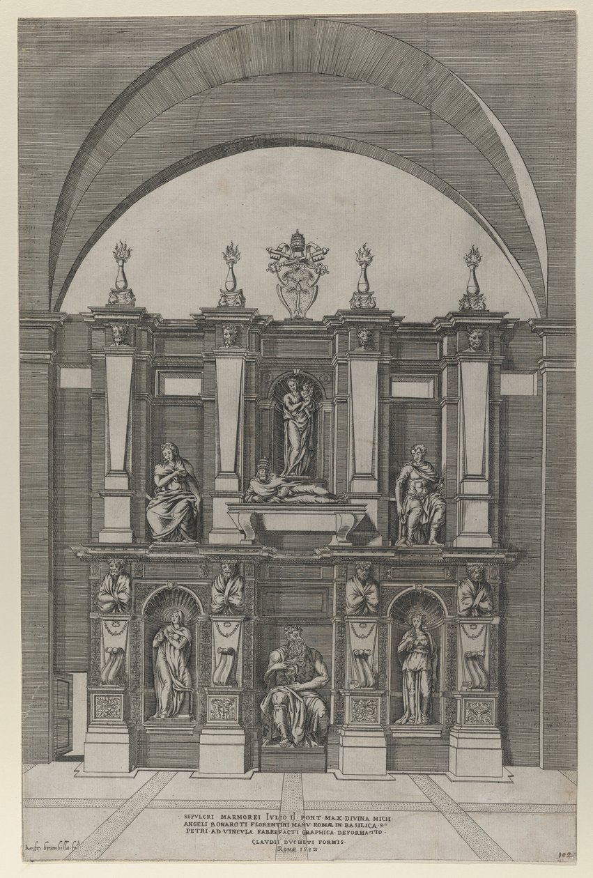 Lustro rzymskiej świetności: Grób Juliusza II, 1582., 1582. autorstwa Giovanni Ambrogio Brambilla