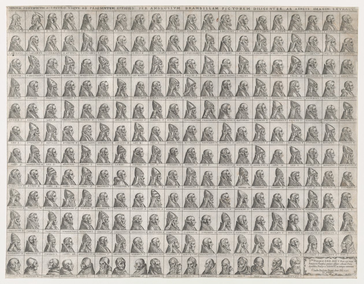 Speculum Romanae Magnificentiae: Małe portrety papieży od Chrystusa do Sykstusa V, 1585., 1585. autorstwa Giovanni Ambrogio Brambilla