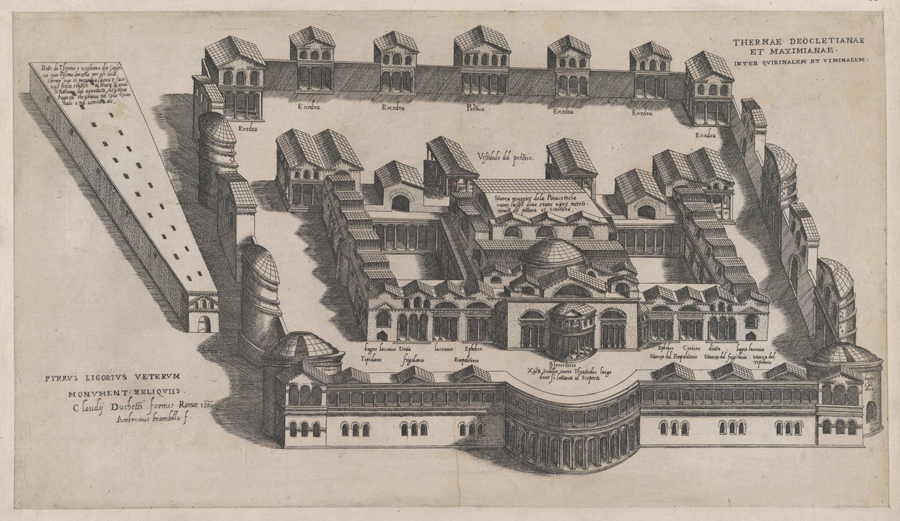 Lustro rzymskiej świetności: Termy Dioklecjana, 1582., 1582. autorstwa Giovanni Ambrogio Brambilla