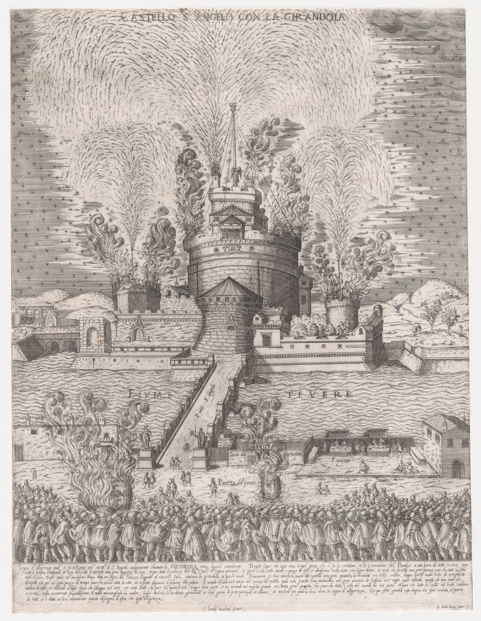 Lustro rzymskiej świetności: Żyrandola w Zamku Świętego Anioła, Rzym, 1579, 1579., 1579. autorstwa Giovanni Ambrogio Brambilla
