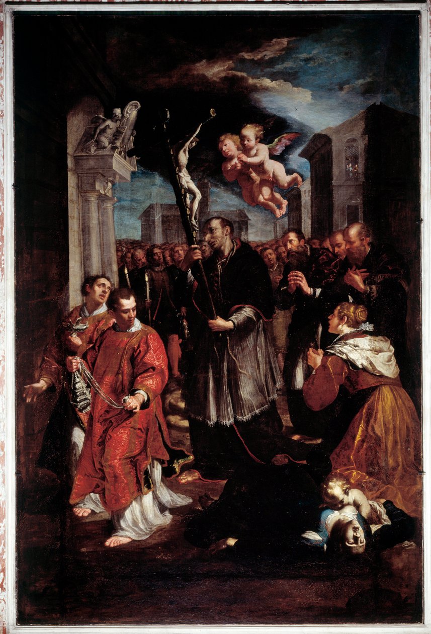 Procesja św. Karola Boromeusza (malarstwo autorstwa Giovanni Andrea Ansaldo