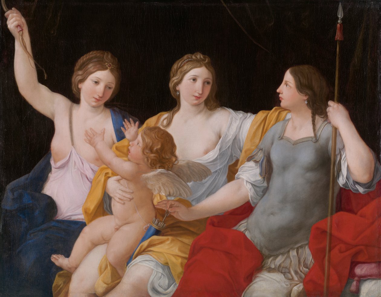 Wenus, Juno i Minerwa z Kupidynem autorstwa Giovanni Andrea Sirani