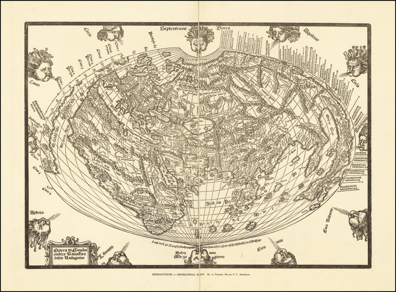 Mapa świata autorstwa Giovanniego Andrei Vavassore z 1540 r. autorstwa Giovanni Andrea Vavassori