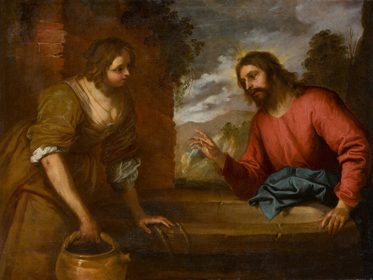 Chrystus i Kobieta z Samarii, ok. 1635 (olej na płótnie) autorstwa Giovanni Andrea di Ferrari