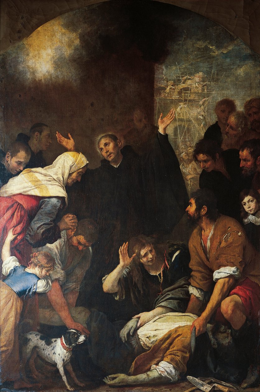 Murarz wskrzeszający św. Ignacego – Giovanni Andrea de Ferrari (1598-1669) autorstwa Giovanni Andrea di Ferrari