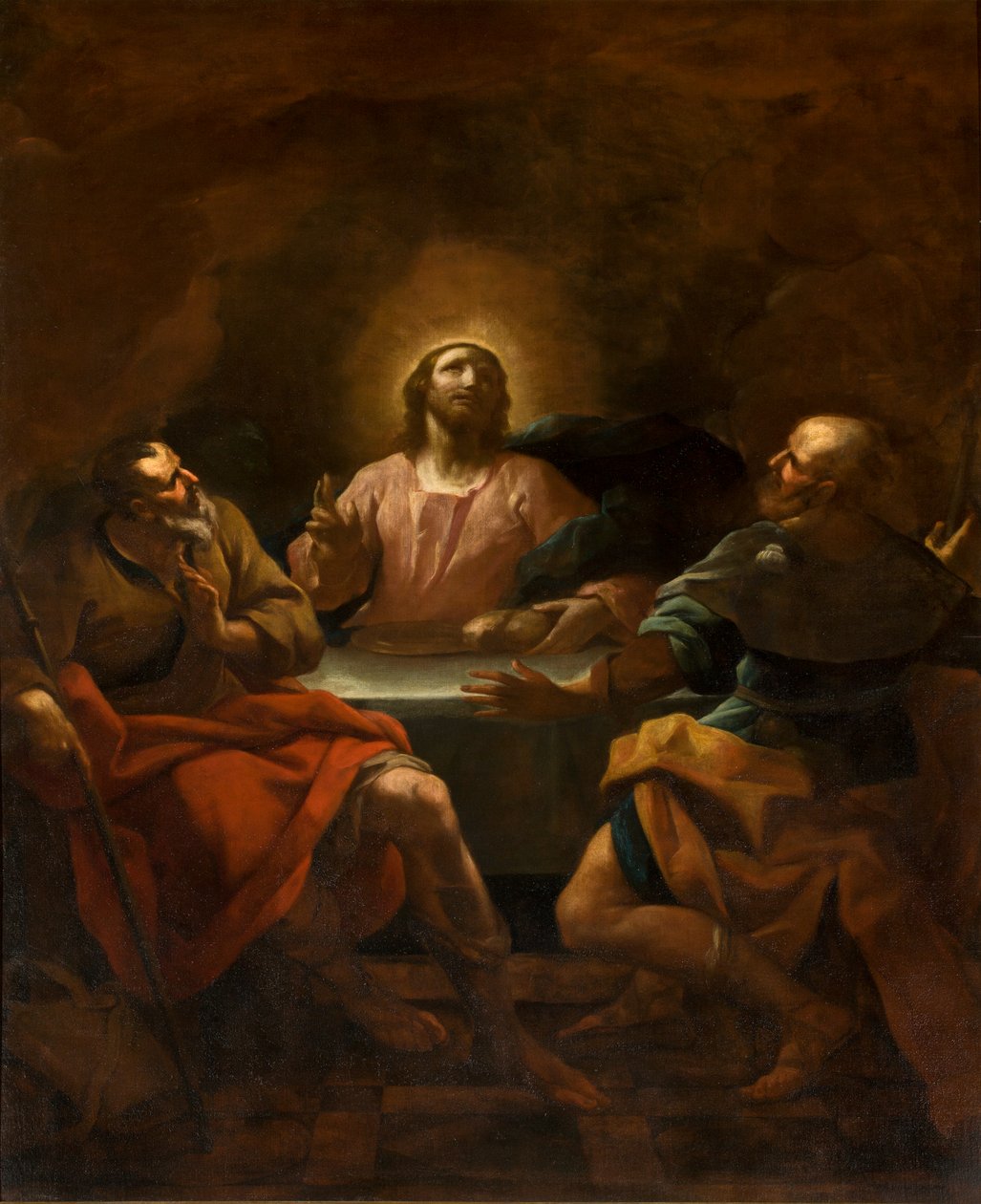 Kaplica Sakramentu SS, II przęsło strona południowa, Giovanni Antonio Borroni, Wieczerza z Emaus autorstwa Giovanni Angelo Borroni