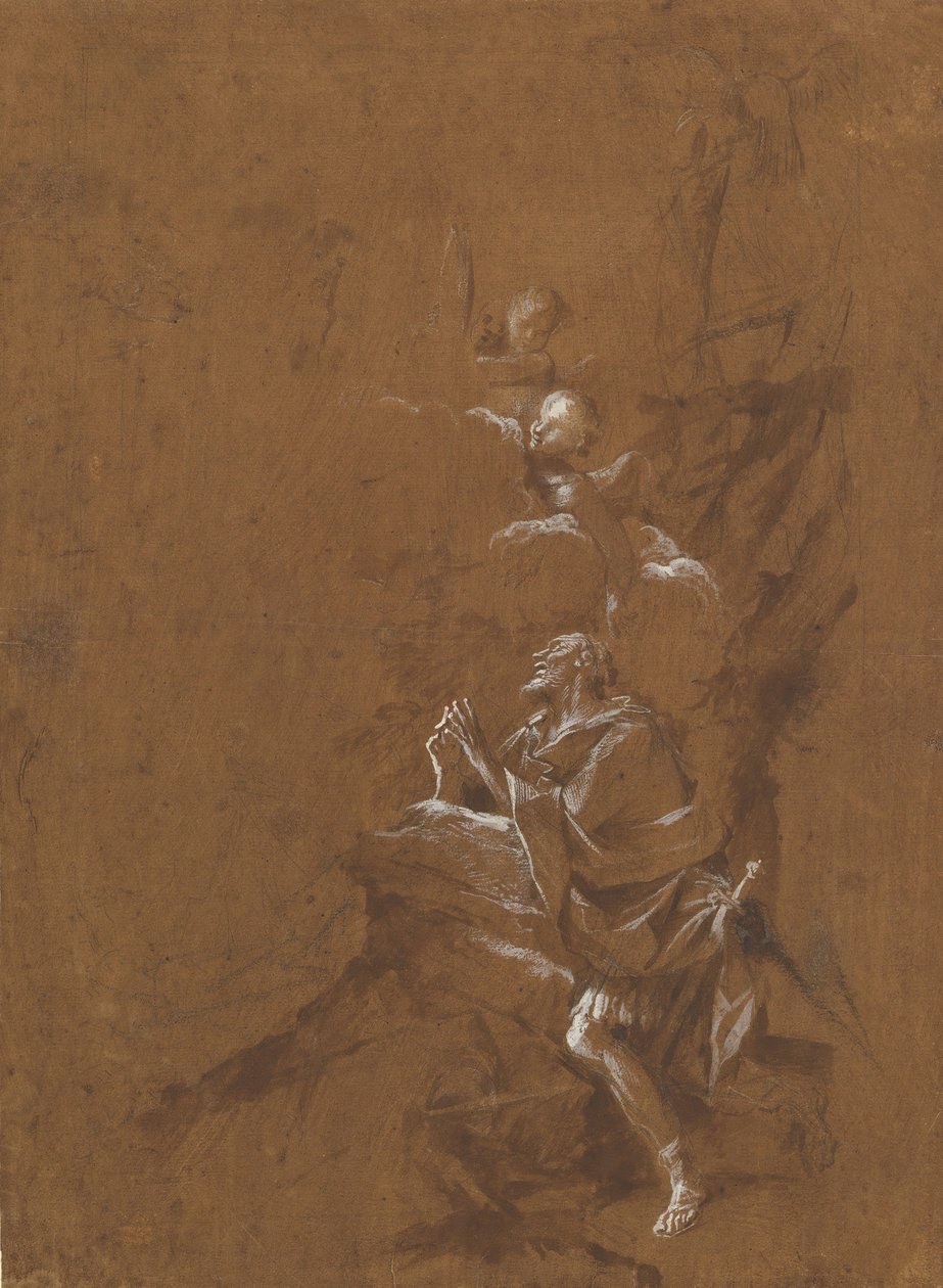 Wizja św. Wilhelma z Akwitanii, koniec lat pięćdziesiątych XVII wieku. autorstwa Giovanni Angelo Canini