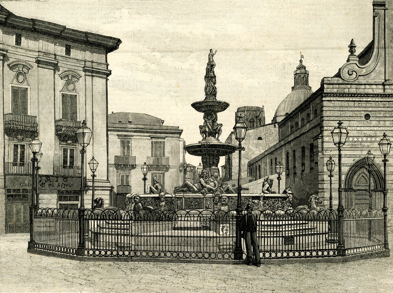 Fontanna Oriona, Giovanni Angelo Montorsoli (ok. 1506-1563), Piazza Duomo, Mesyna, Sycylia, Włochy autorstwa Giovanni Angelo Montorsoli