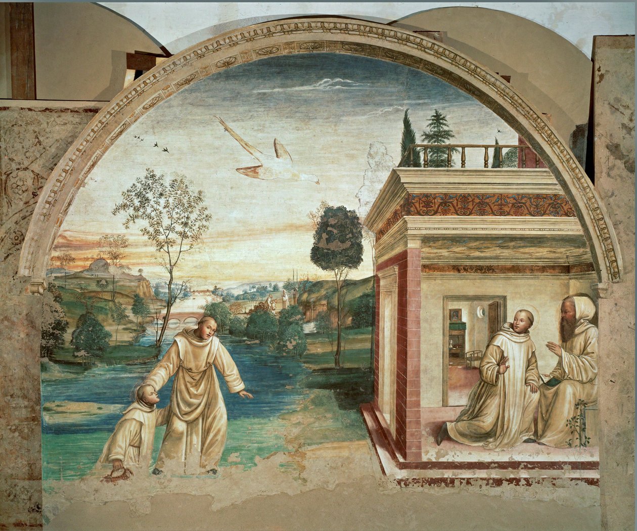 W 1497 roku Signorelli zaczął malować Żywot świętego ... autorstwa Giovanni Antonio Bazzi Sodoma