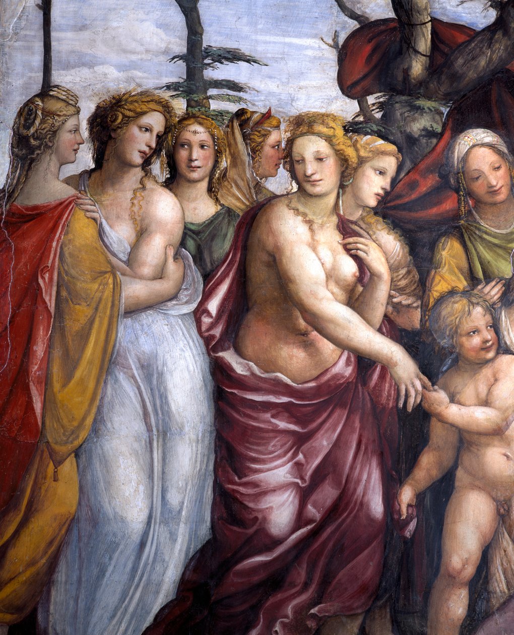 Sala delle Nozze di Alessandro e Rossana Sala ślubu Aleksandra Wielkiego 356-323 pne i detal Roxanne z córkami Dariusza III, c.1513 detal fresku z 107224 autorstwa Giovanni Antonio Bazzi Sodoma