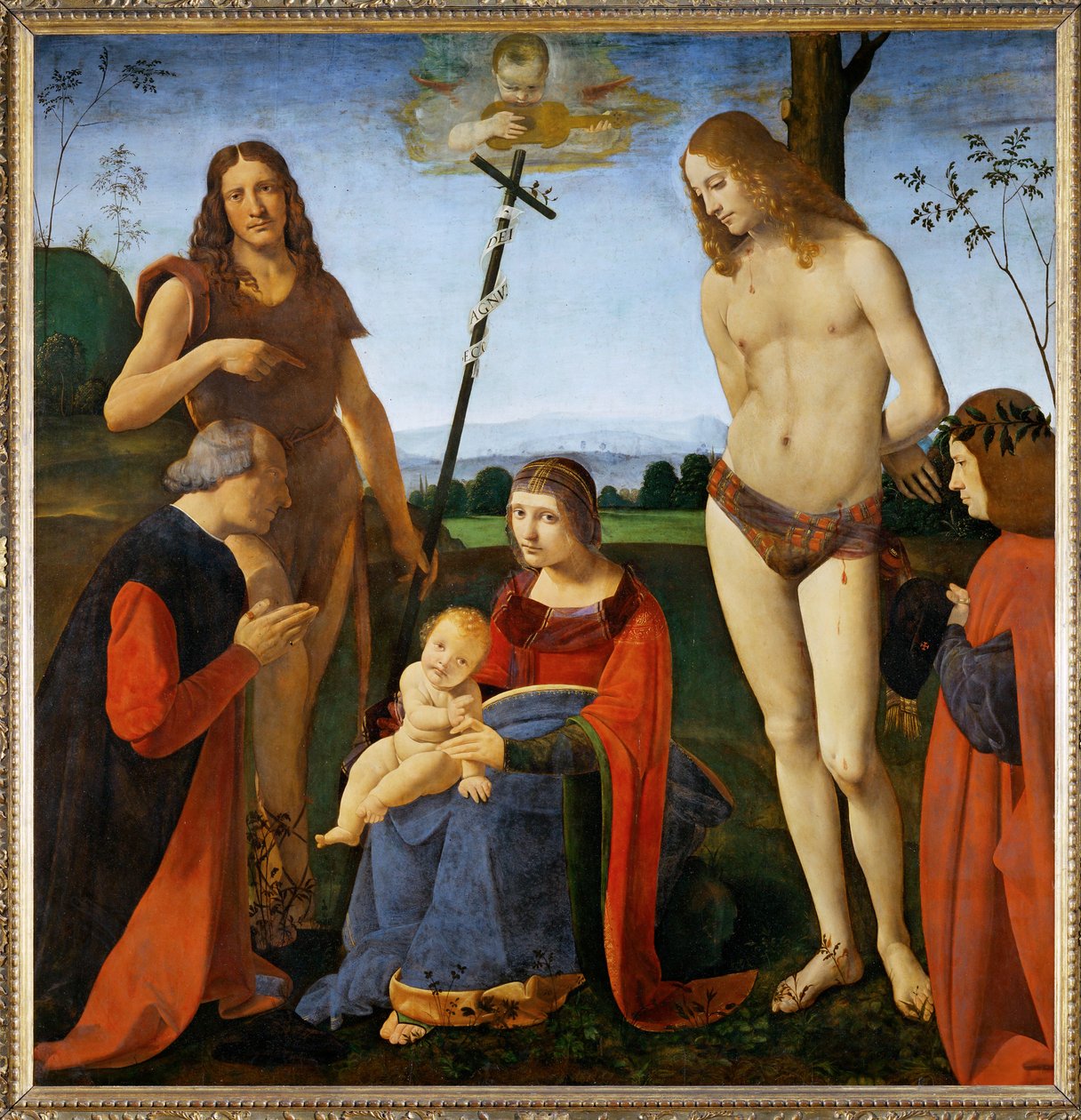 Madonna ze świętymi Janem Chrzcicielem i Sebastianem oraz dwoma darczyńcami - Madonna a l