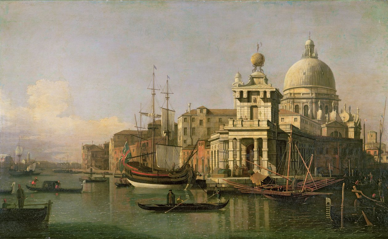 Widok na Dogana i Santa Maria della Salute autorstwa Giovanni Antonio Canal