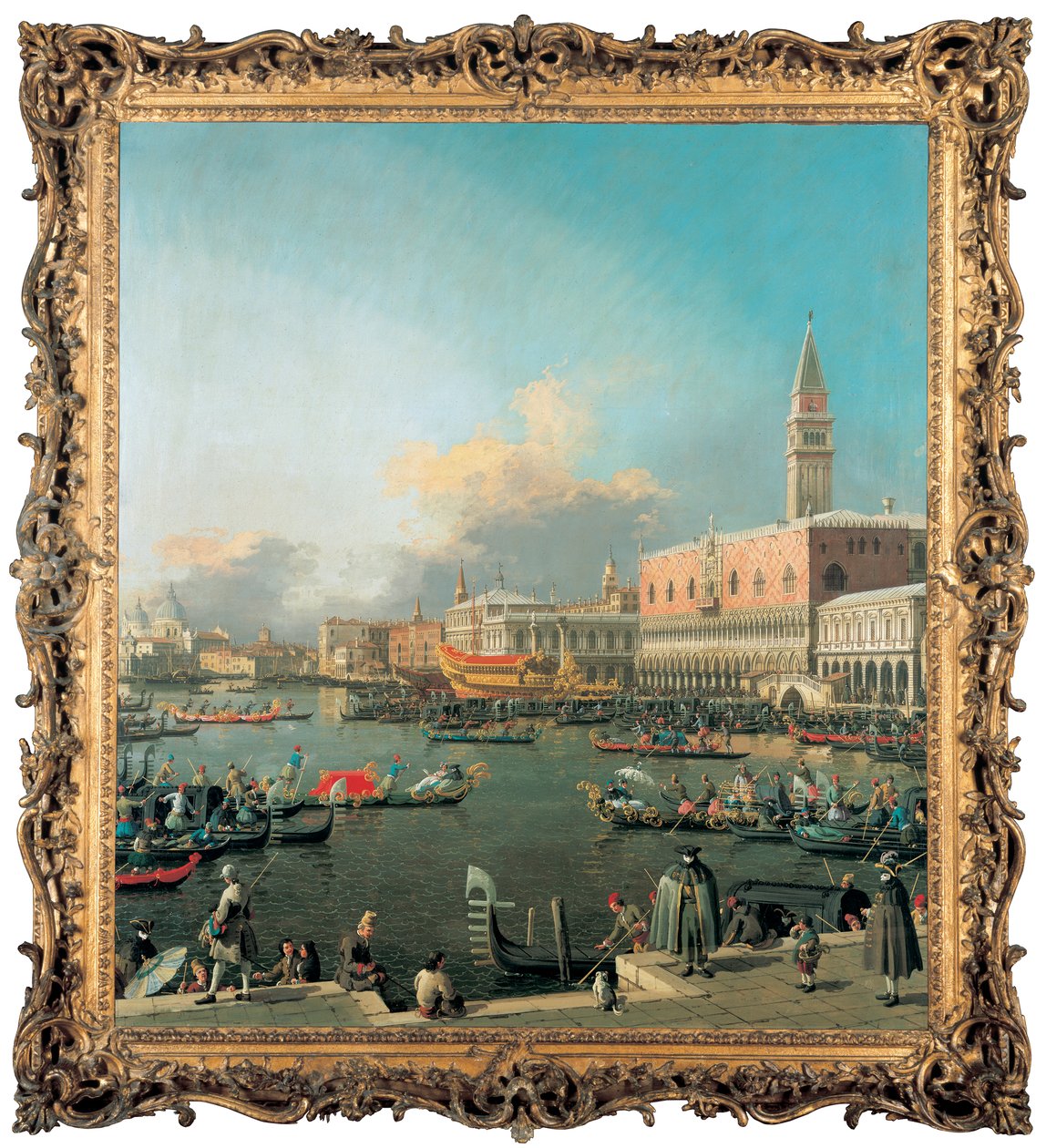 Bucintoro w Molo, Wenecja, w Dzień Wniebowstąpienia autorstwa Giovanni Antonio Canal