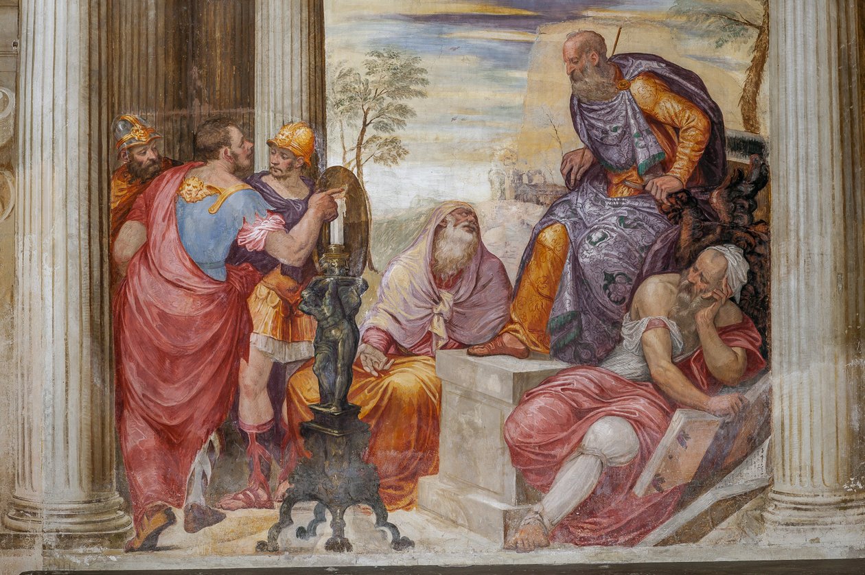 Fragment Łaskawości Scypiona, sala kominka, ok. 1560-65 (fresk) autorstwa Giovanni Antonio Fasolo