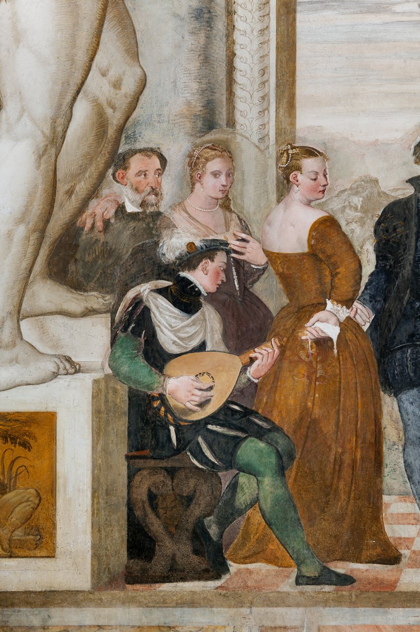 Zaproszenie do tańca, Sala Główna, ok. 1570 (fresk) autorstwa Giovanni Antonio Fasolo
