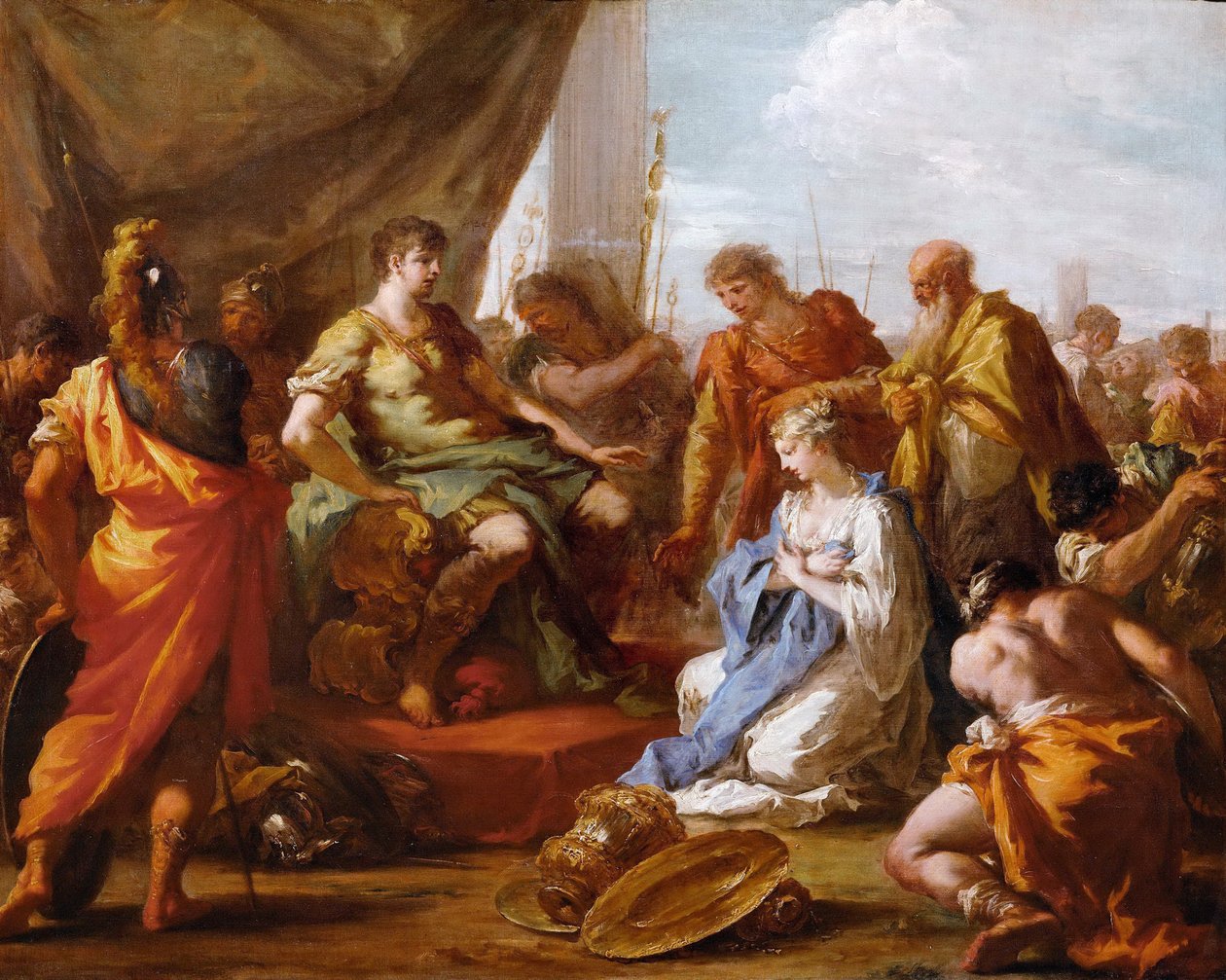 Barok: Kontynencja (Łaskawość) Scypiona (Publius Cornelius Scipio Africanus, ok. 235-183 pne) (Wojna punicka) - Kontynencja Scypiona autorstwa Pellegriniego, Giovanni Antonio (1675-1741), ok. 201 1718-1719. olej na płótnie autorstwa Giovanni Antonio Pellegrini