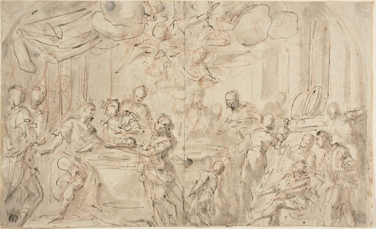Salome z Głową św. Jana Chrzciciela przed Herodem autorstwa Giovanni Antonio Pellegrini