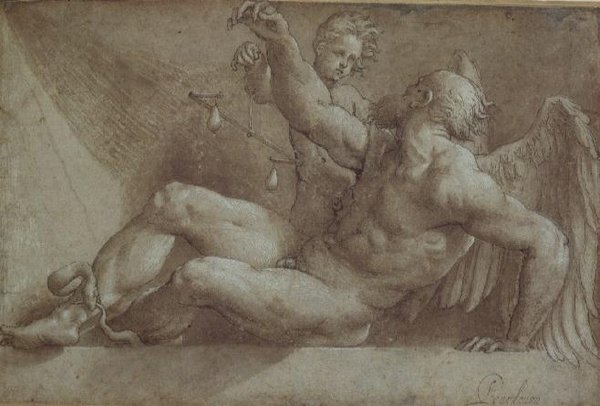 Alegoria czasu (rysunek) autorstwa Giovanni Antonio Pordenone