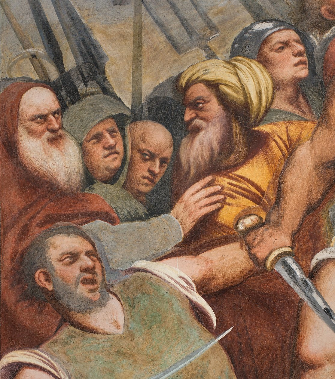 Nawa środkowa, pierwsze przęsło południowe, Chrystus przybity do krzyża, Pordenone autorstwa Giovanni Antonio Pordenone