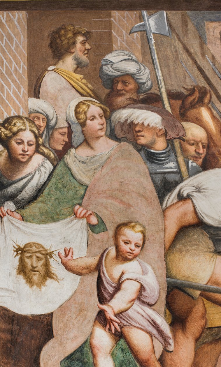Nawa główna, drugie przęsło południowe, Jezus upada pod krzyżem, Il Pordenone autorstwa Giovanni Antonio Pordenone