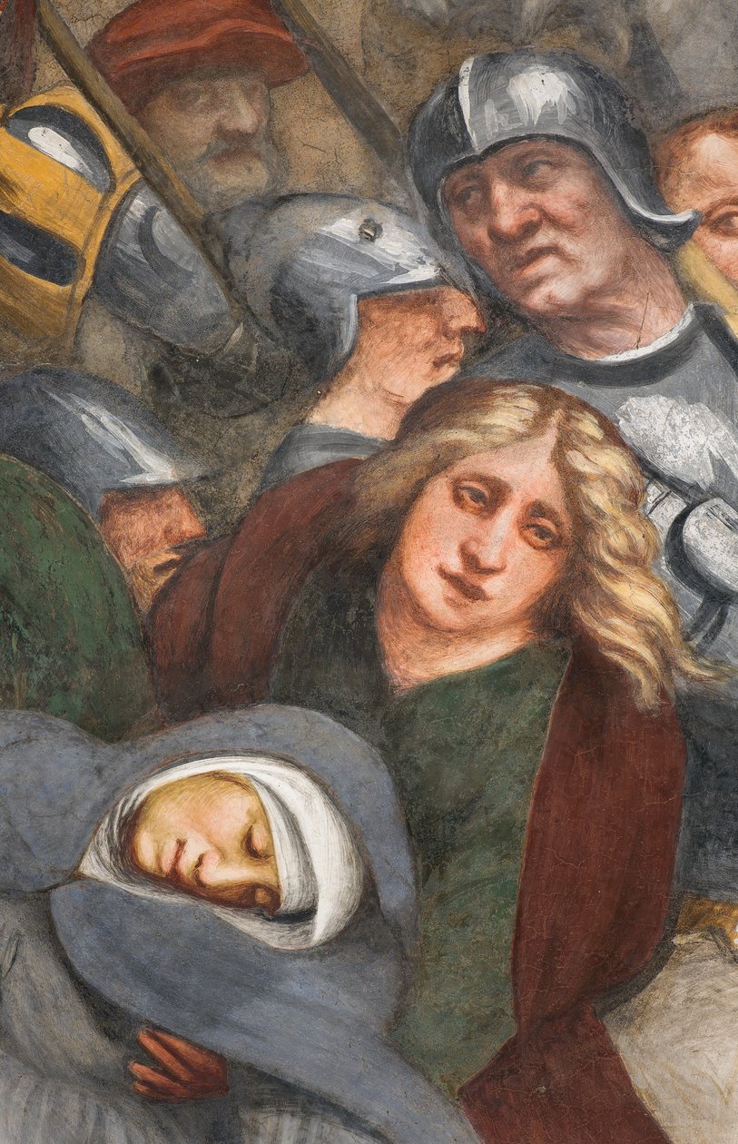 Nawa główna, drugie przęsło południowe, Jezus upada pod krzyżem, Il Pordenone autorstwa Giovanni Antonio Pordenone