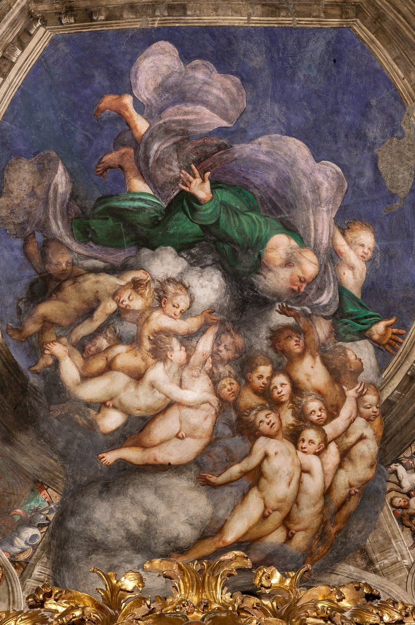Bóg jako Stwórca wśród aniołów, ok.1529 (fresk) autorstwa Giovanni Antonio Pordenone
