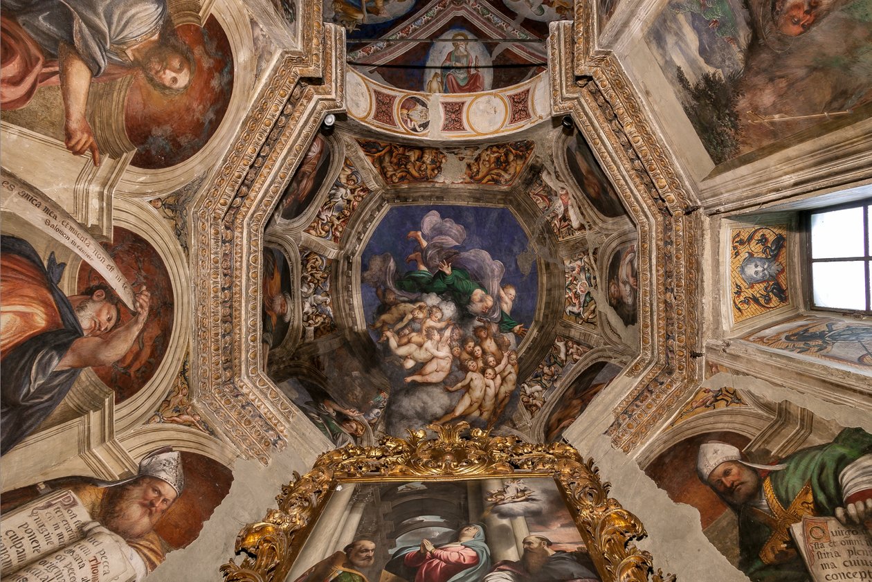 Bóg jako Stwórca wśród aniołów, ok. 1529 autorstwa Giovanni Antonio Pordenone