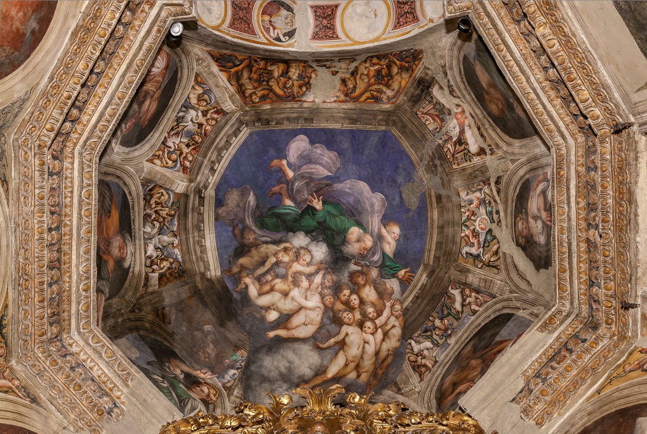 Bóg jako Stwórca wśród aniołów, ok. 1529 autorstwa Giovanni Antonio Pordenone