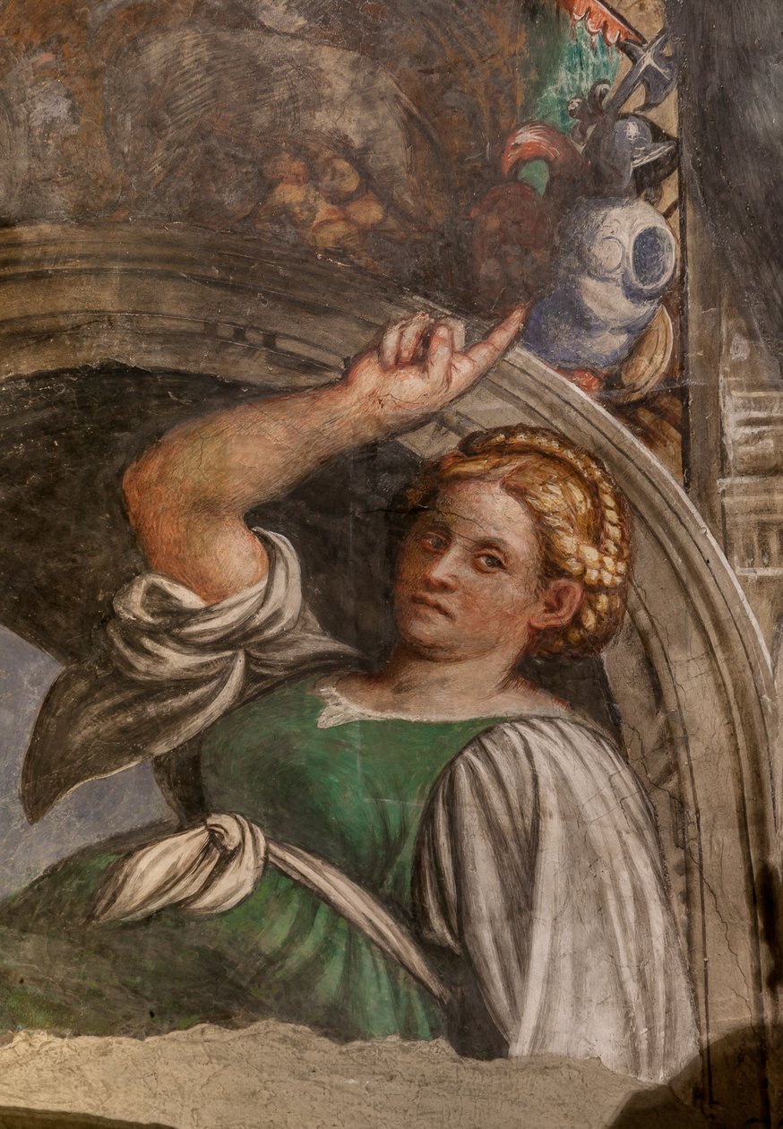 Luneta przedstawiająca sybilę, fresk ok.1529) (detal 3601435) autorstwa Giovanni Antonio Pordenone