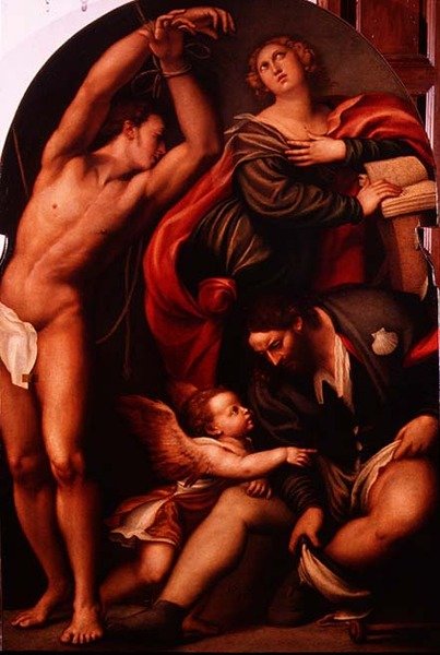 św. Katarzyny, św. Sebastiana i św. Rocha autorstwa Giovanni Antonio Pordenone