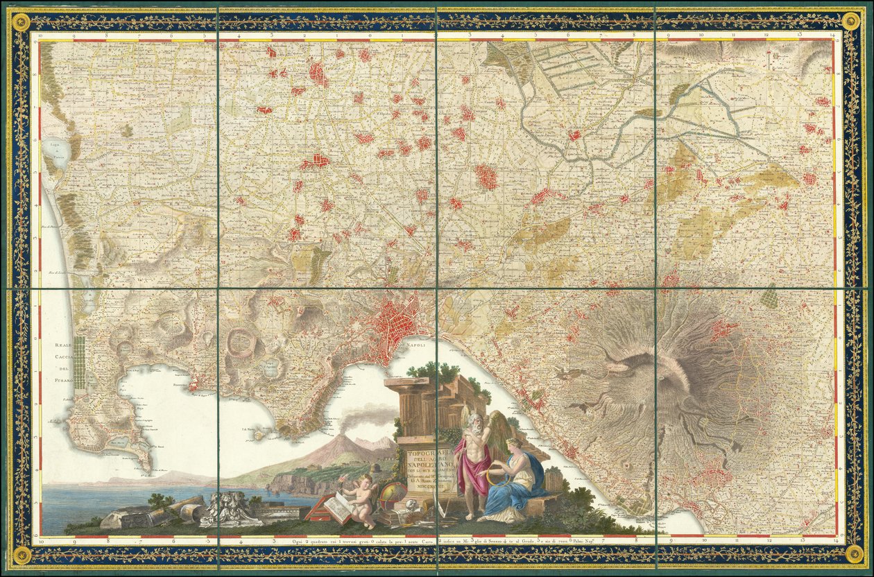 Mapa okolic Neapolu z 1793 r. autorstwa Giovanni Antonio Rizzi-Zannoni