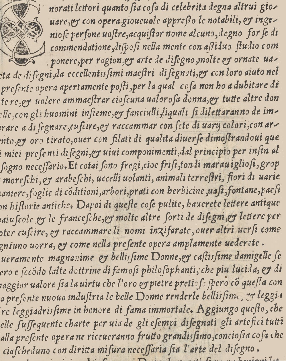 Przykład recammi, strona tytułowa verso, 1530. autorstwa Giovanni Antonio Tagliente