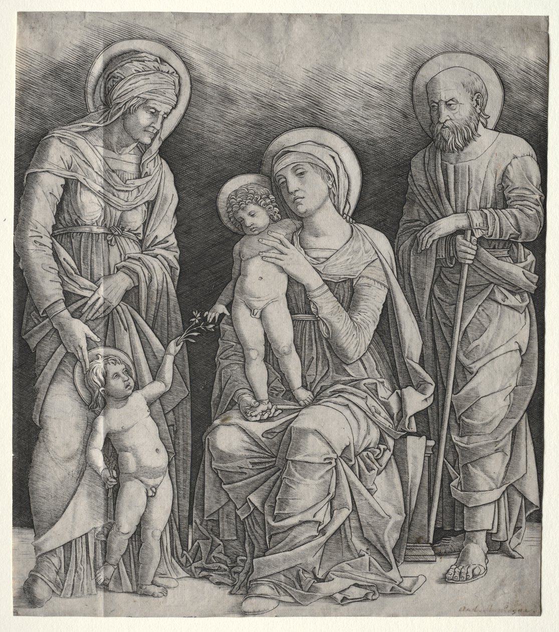 Święta Rodzina ze św. Elżbietą i Dzieciątkiem św. Janem Chrzcicielem autorstwa Giovanni Antonio da Brescia