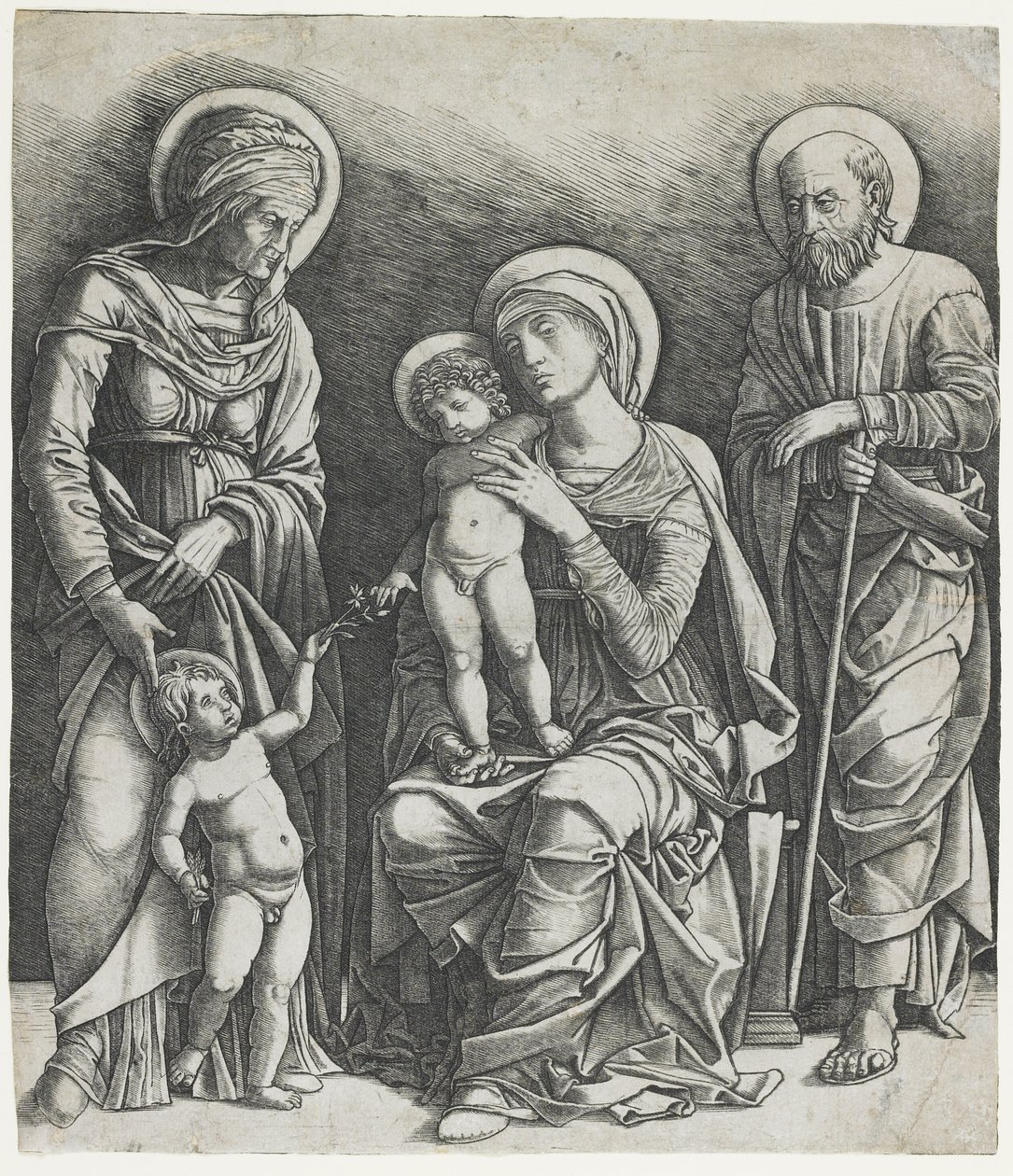 Święta Rodzina z Dzieciątkiem Św. Jan, ok. 1495-1505 (rycina) autorstwa Giovanni Antonio da Brescia